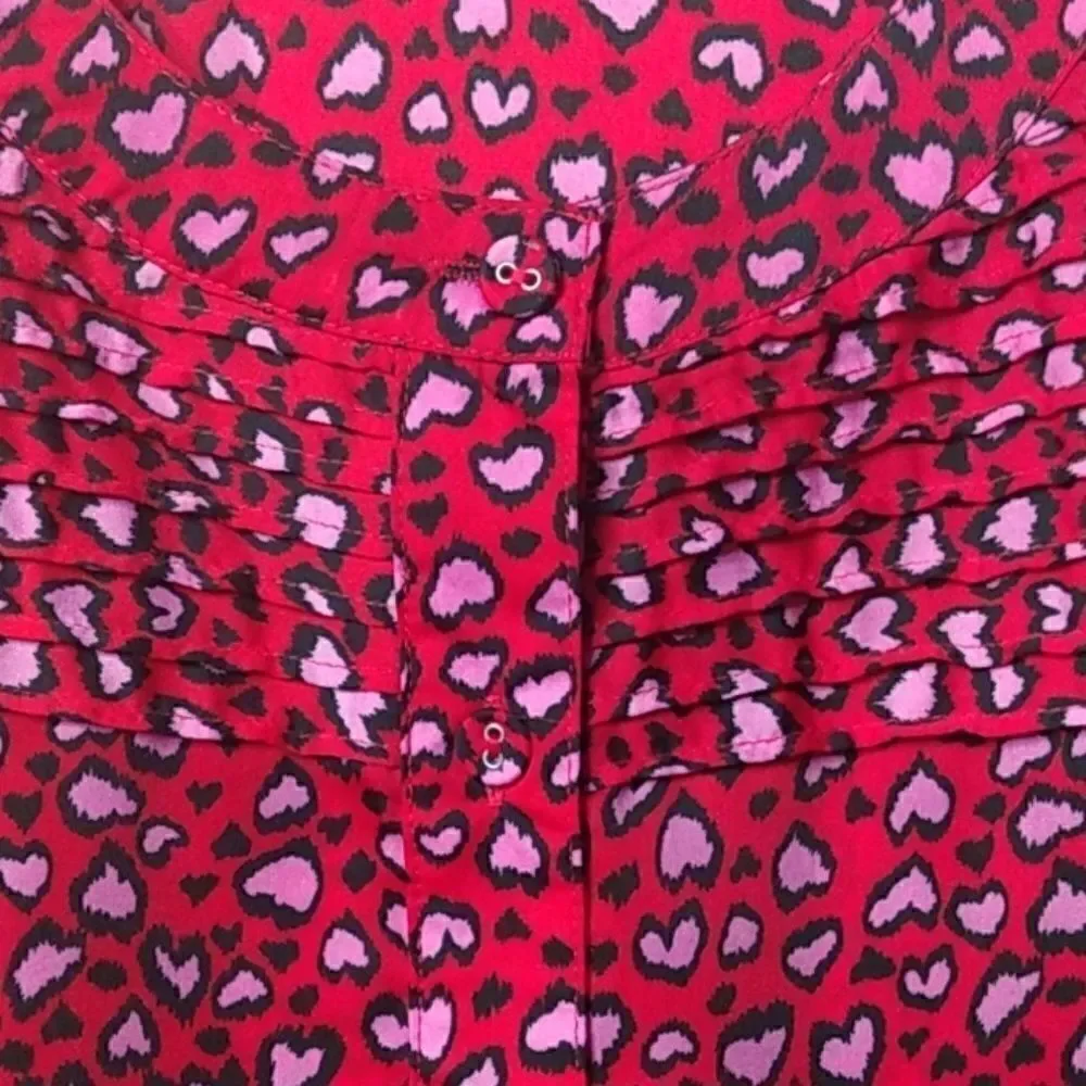French Connection Heart Top Red Ruffle Sleeves, Size - PM - Picture 4 of 8